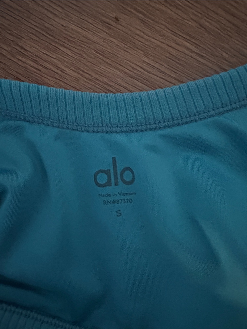 ALO Yoga Ribbed Scoop Sports Bra in Teal - Picture 3 of 4
